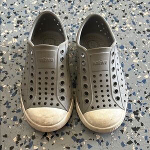 Native Gray and White Sneakers with Perforated Design